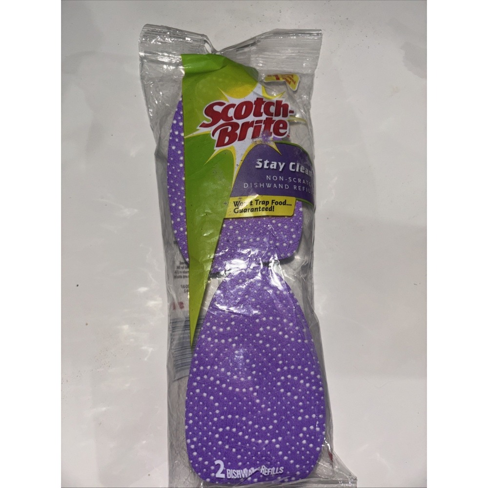 3M Scotch-Brite Stay Clean Non-Scratch Dishwand Refills Purple 2 Pack 483Q-2-7